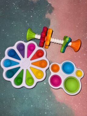 Rainbow Pop Sensory Toy Trio - Multicolor Learning Toys